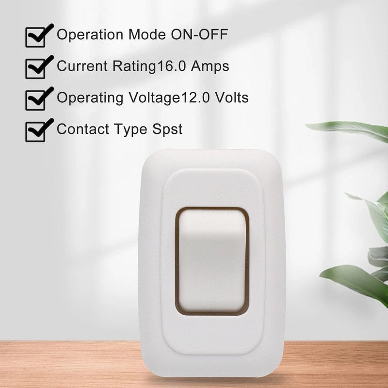 FBULWSEC Single SPST On-Off Switch with Bezel, Technology Components 12V Light Switch for RV, Camper, Trailer - Image 5